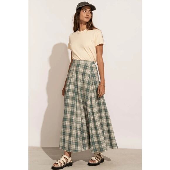 Bohme Sachi Plaid Skirt in Blue Green XL - Picture 4 of 6